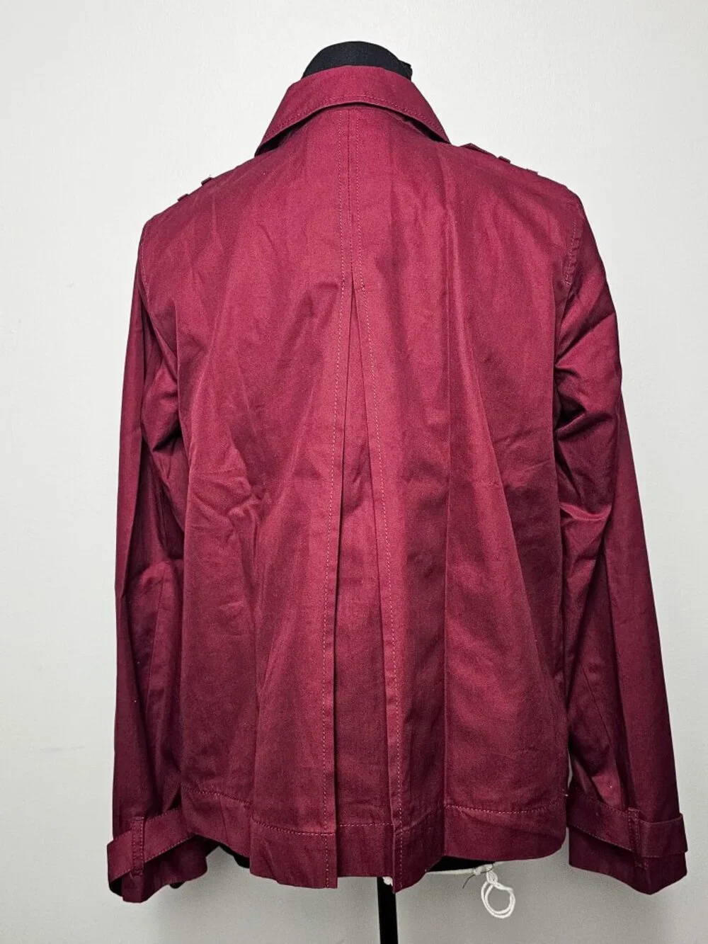 Banana Republic double-breasted short Military trench Jacket Burgundy Size S